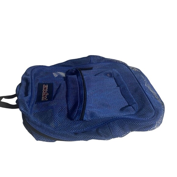 Jansport Mesh Backpack Full Size Book Bag See Through Navy Blue New JS0A2SDG - Picture 7 of 16
